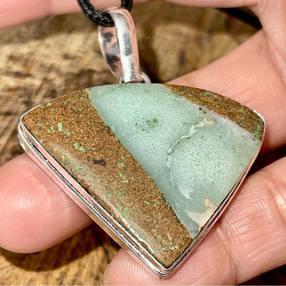 Apple Green Chrysoprase Pendant 2” - Picture 8 of 11